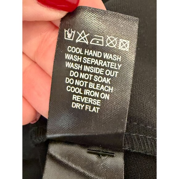 Self Portrait Bell Sleeve Ponte Lace Trim Shift Dress black - Size 2 - Picture 9 of 11